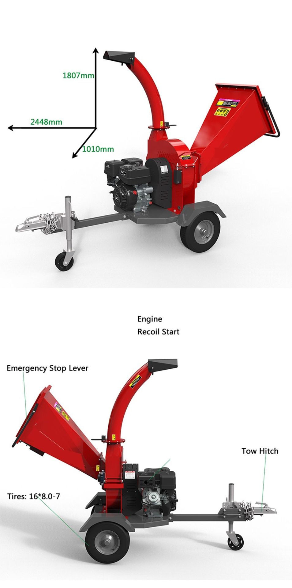 420cc Wood Chipper - BRAND NEW, comes with LED Rear light pack and numberplate holder *PLUS VAT* - Image 8 of 10