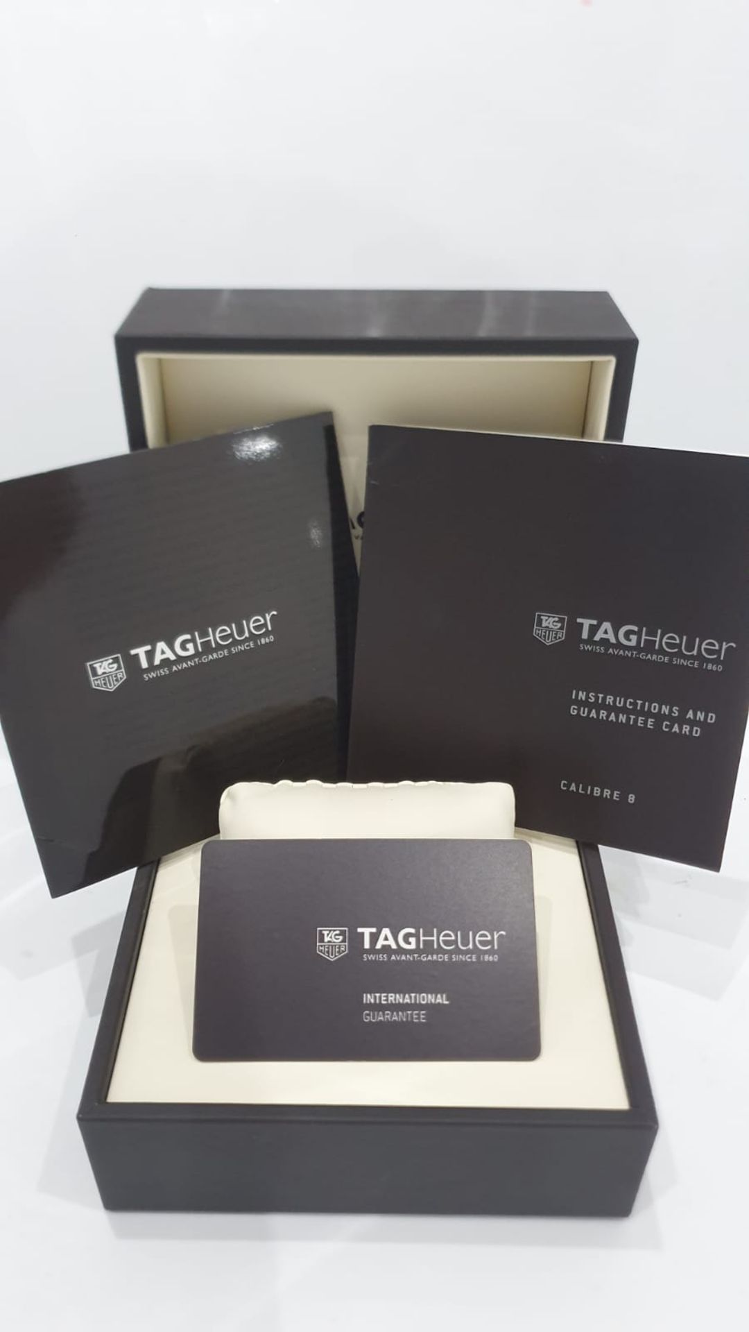 TAG HEUER MONACO CALIBRE 6 AUTOMATIC MENS BLACK WATCH WITH BOX & GUARANTEE CARD *NO VAT* - Image 9 of 14