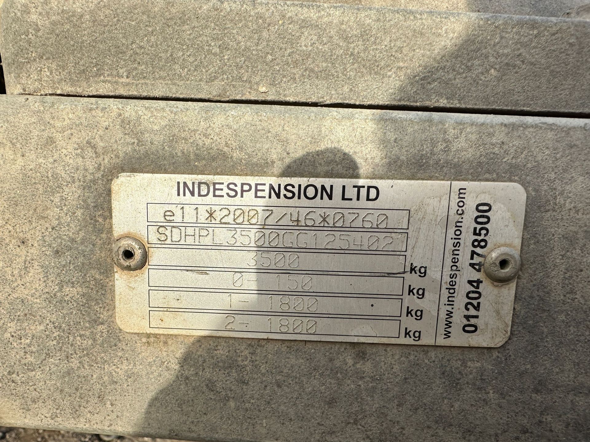 Indespension PL3500 3.5 Ton Plant Trailer *PLUS VAT* - Image 9 of 15