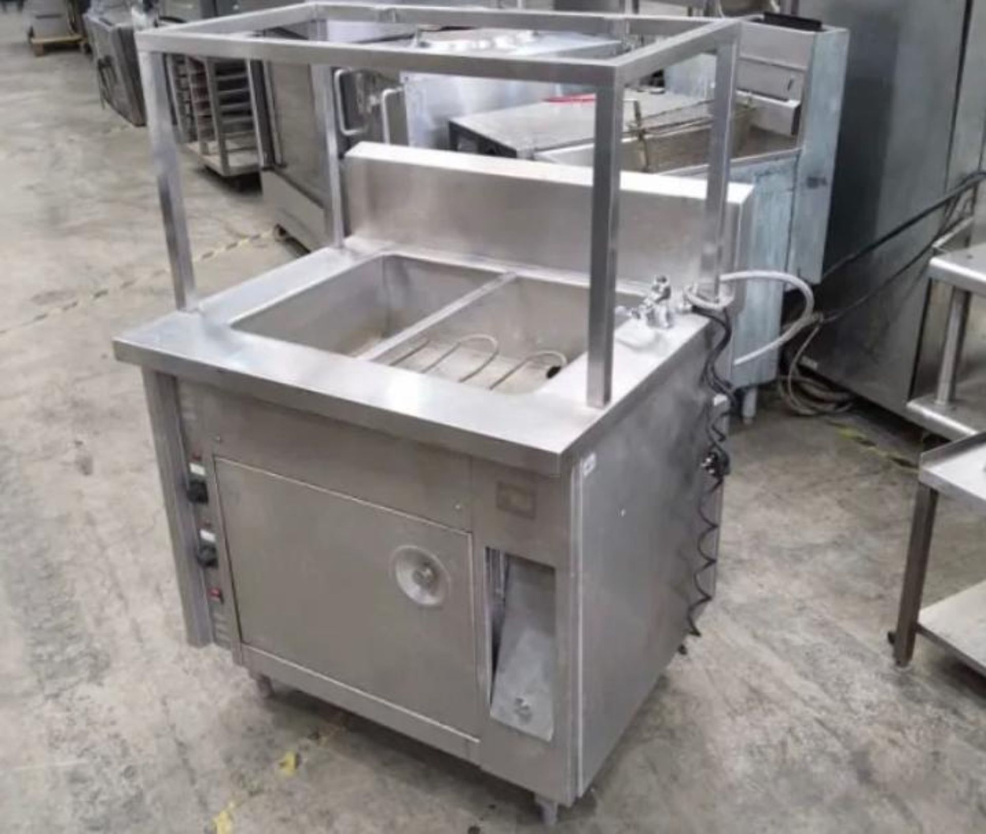 Stainless Steel Twin Pot Bain Marie With Hot Cupboard 240Volt *NO VAT* - Image 2 of 2