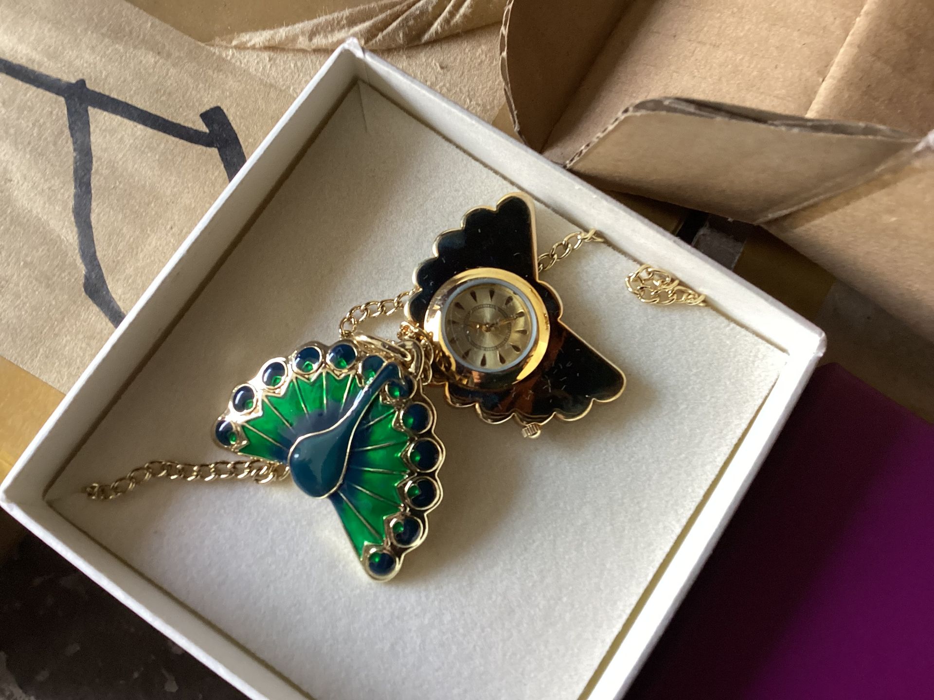 60 Boxed Watch with Peacock Pendant by Inspirations *NO VAT* - Image 3 of 3