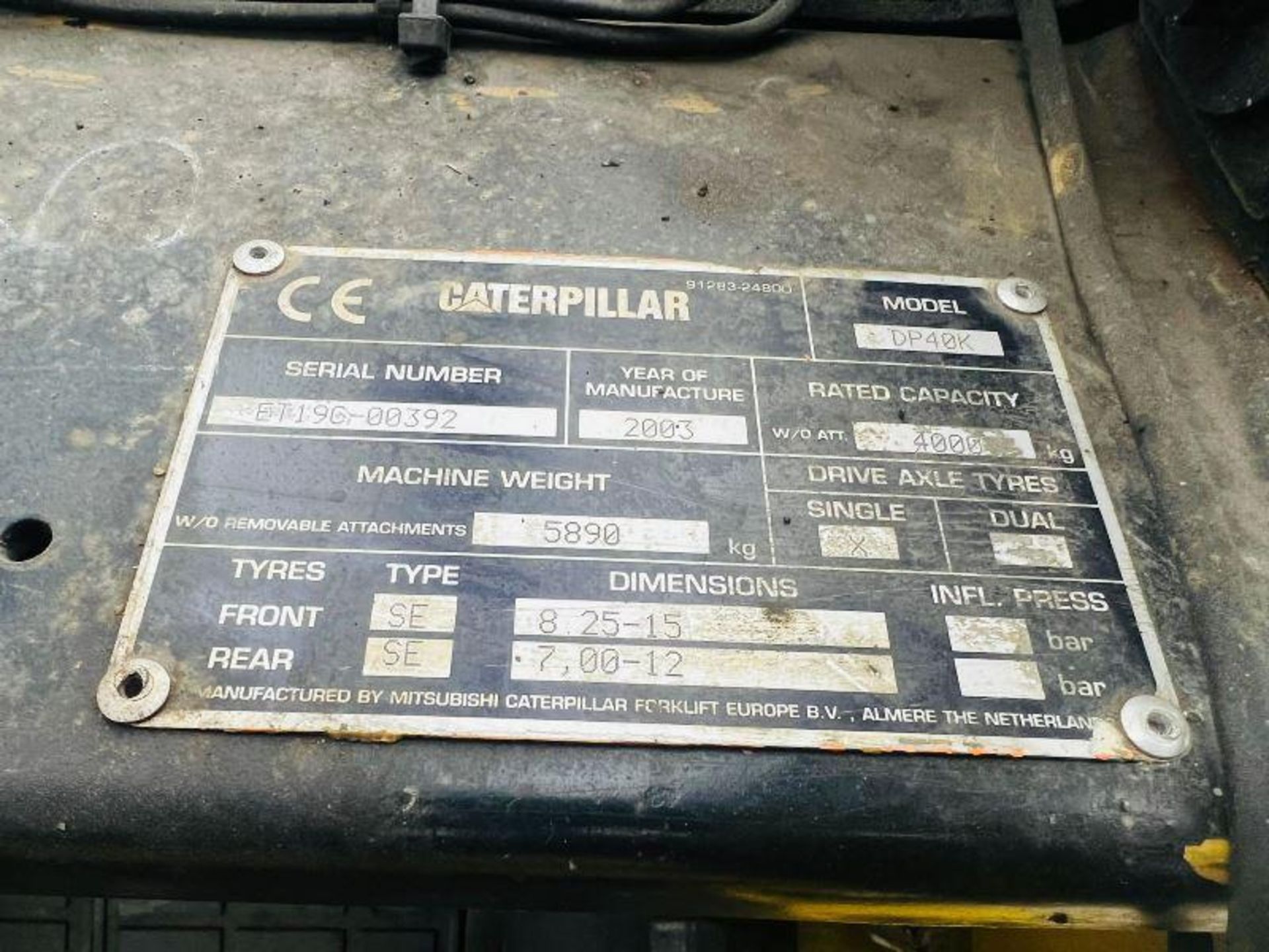 2003 CATERPILLAR DP40K DIESEL FORKLIFT (NON RUNNER) *PLUS VAT* - Image 7 of 7