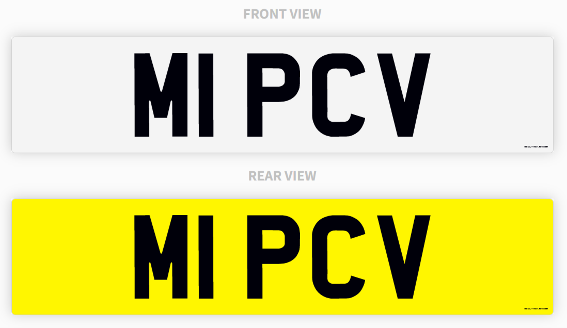 PRIVATE REGISTRATION "M1 PCV" NO VAT