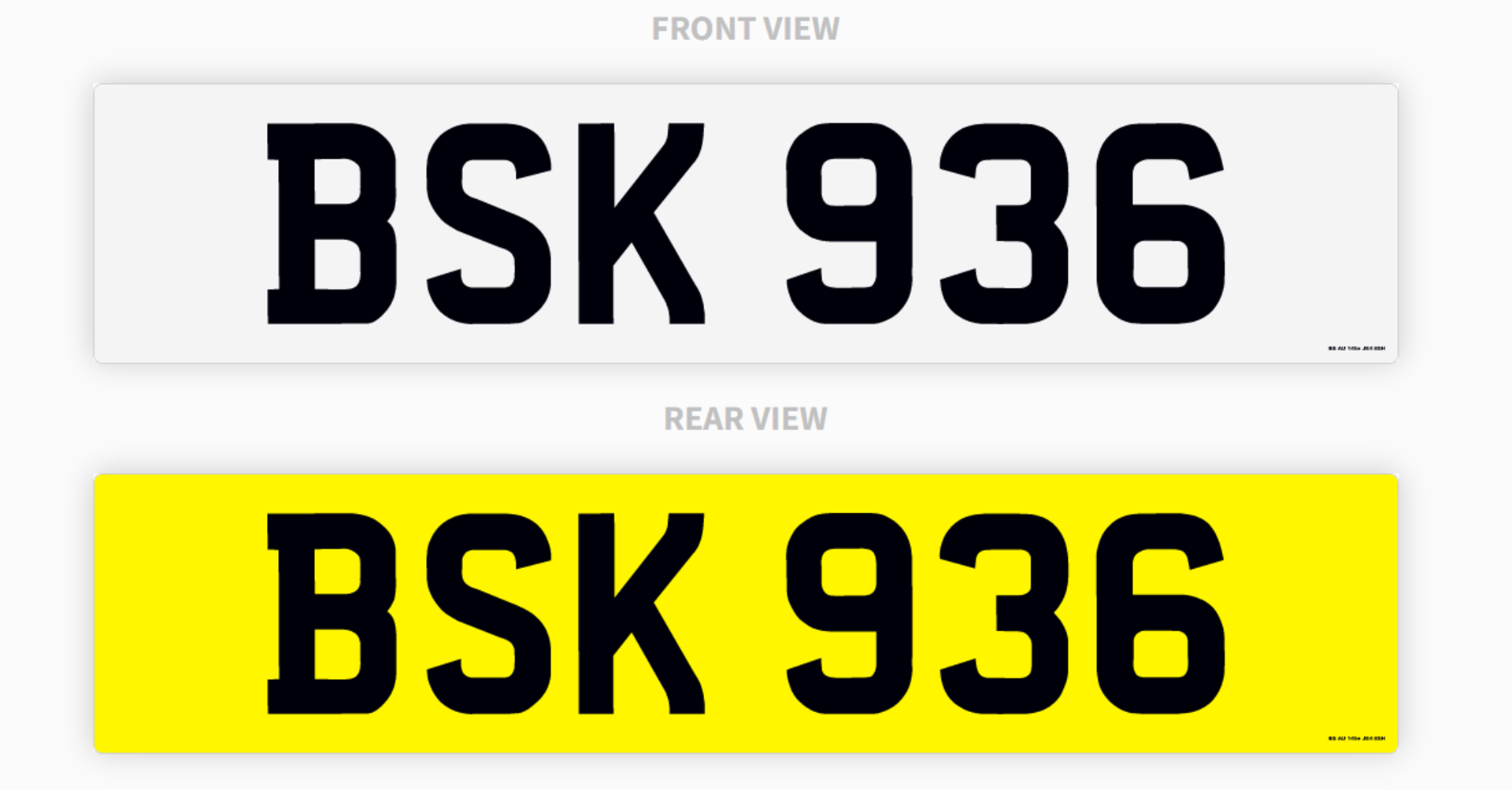 PRIVATE REGISTRATION "BSK 936" NO VAT