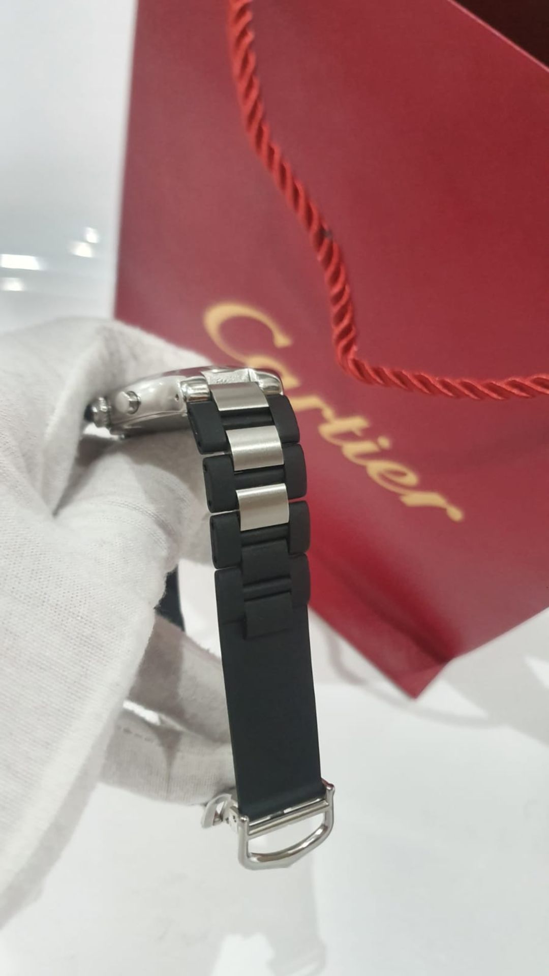 CARTIER CHRONOSCAPH MENS SWISS WATCH, STEEL & BLACK. *NO VAT* - Image 4 of 10