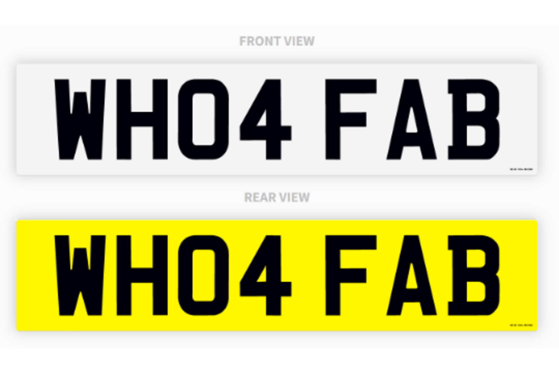 "WH04 FAB", PRIVATE NUMBER PLATE, CURRENTLY ON RETENTION UNTIL 17/08/2027 *NO VAT*