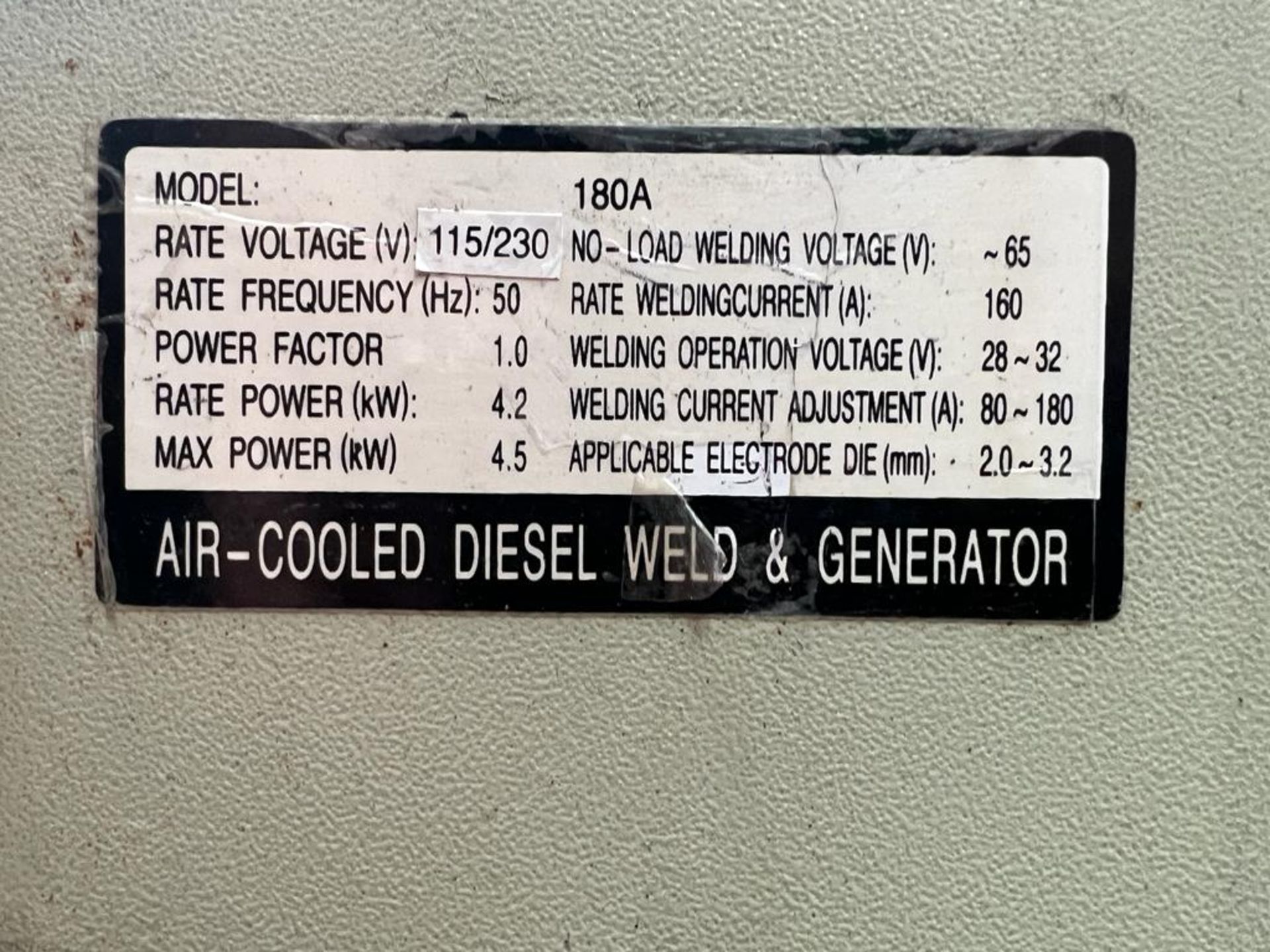 POWER PLUS DIESEL WELDER / GENERATOR, AIR COOLED - 110 & 230V SINGLE PHASE, IN WORKING ORDER *NO VAT - Image 3 of 7