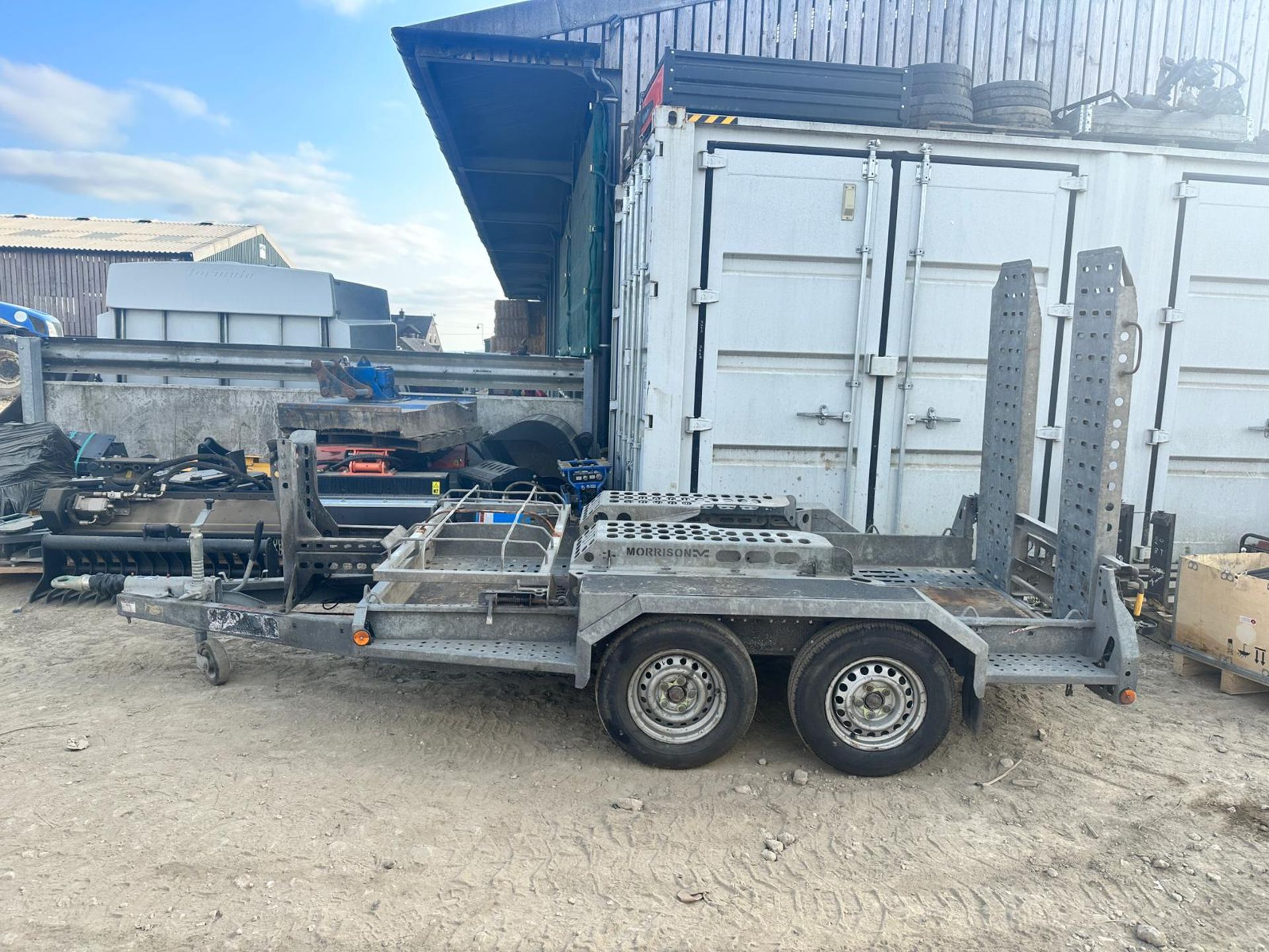 BRIAN JAMES 2.7 TON TWIN AXLE PLANT TRAILER WITH DIG-A-DOC TRACK BOXES *PLUS VAT*