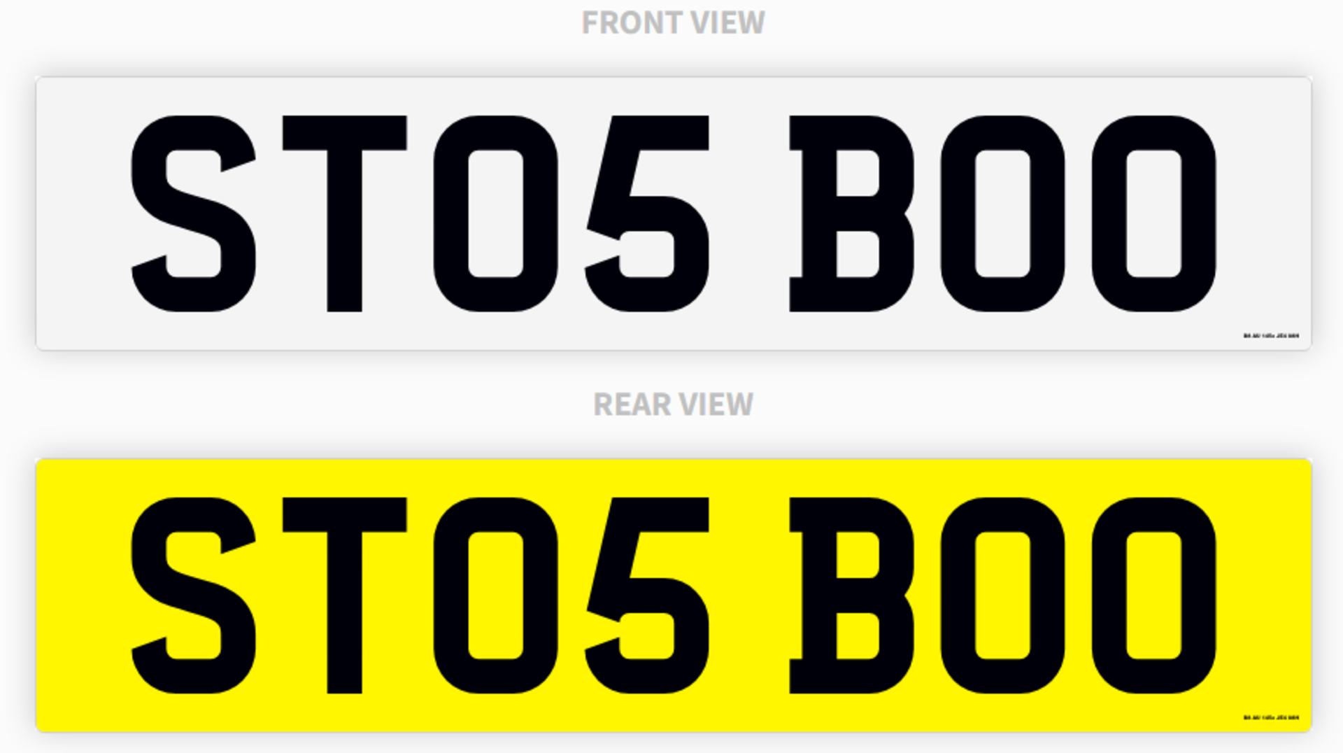 PRIVATE REGISTRATION "ST05 BOO" *NO VAT*