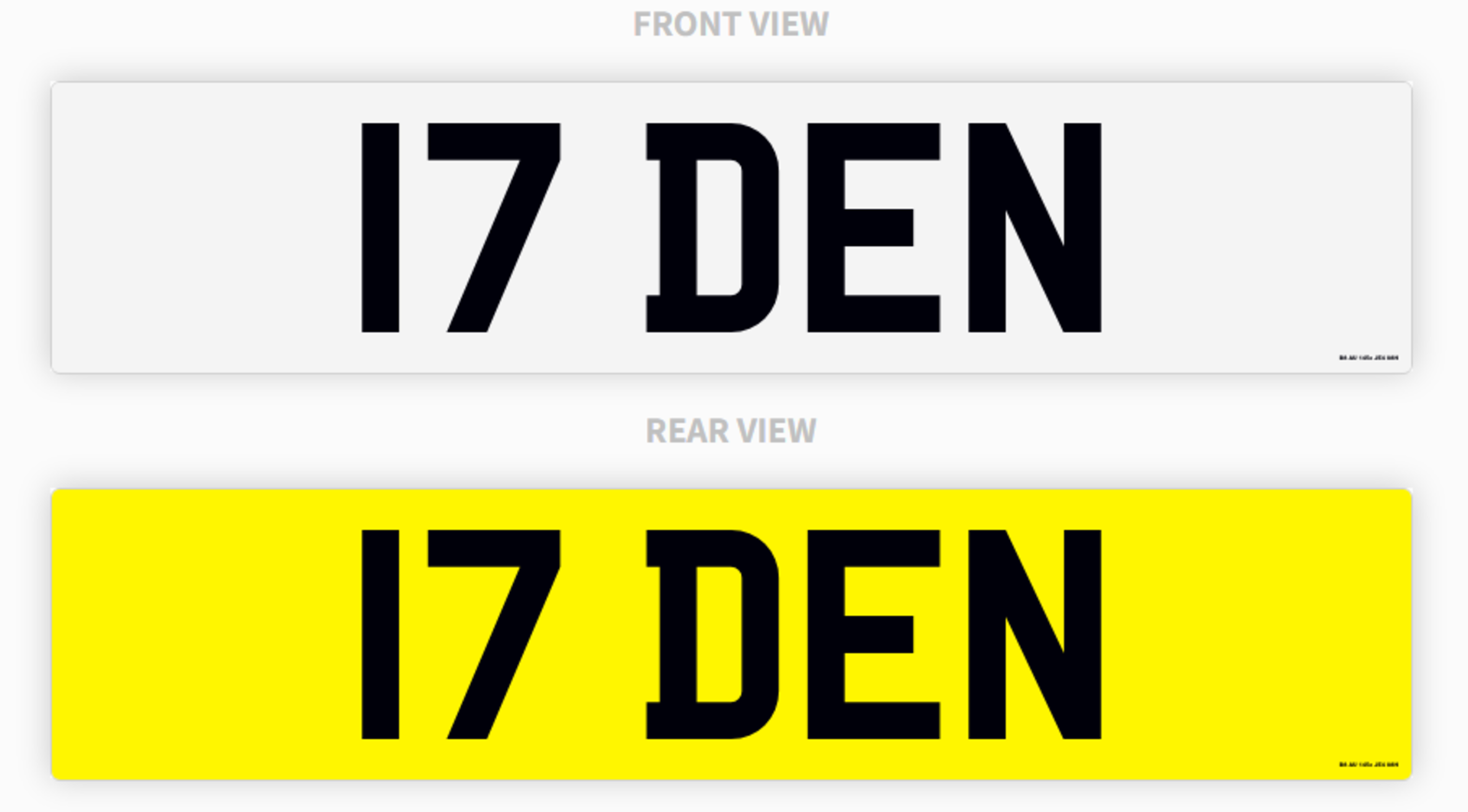 PRIVATE REGISTRATION "17 DEN" *NO VAT*