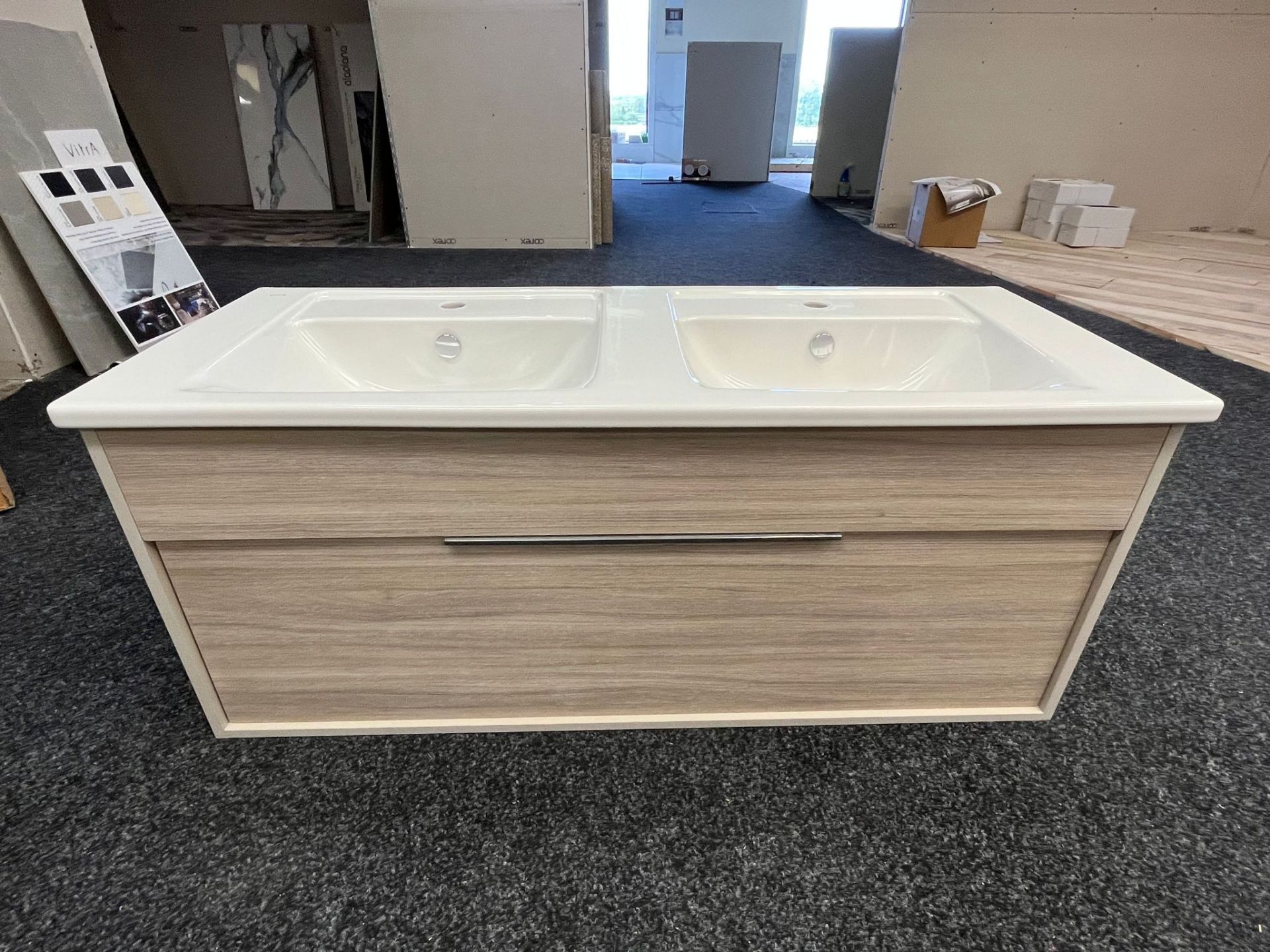 1 x Vitra double vanity unit and sink with wastes