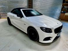 2018/68 REG MERCEDES-BENZ E220 D AMG LINE PREMIUM+ AUTO 2.0 DIESEL WHITE CONVERTIBLE *NO VAT*