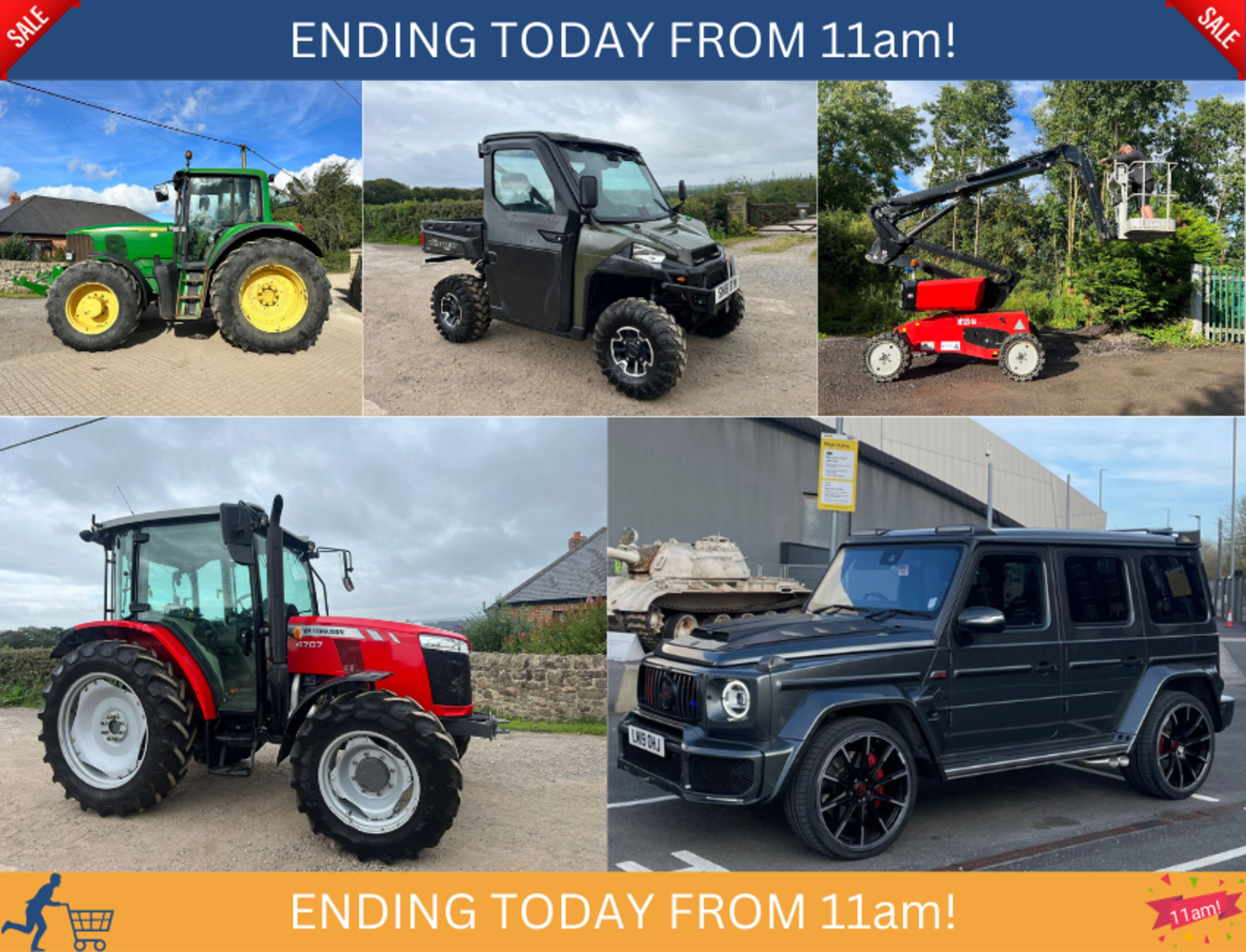 11AM - 3PM TUESDAY SALE 500+ LOTS! MORE LOTS ADDED DAILY, JOHN DEERE 6820, 2018 MASSEY FERGUSON, 2020 MANITOU, G WAGONS, POLARIS, VANS, DIGGERS