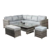 Luxury 8 Seater Rattan Corner Set in Grey with Grey Cushions *PLUS VAT*