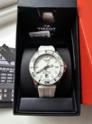 BRAND NEW, NEVER USED, UNWORN TISSOT SEASTAR 36MM UNISEX WRIST WATCH C/W WHITE STRAP / BRACELET