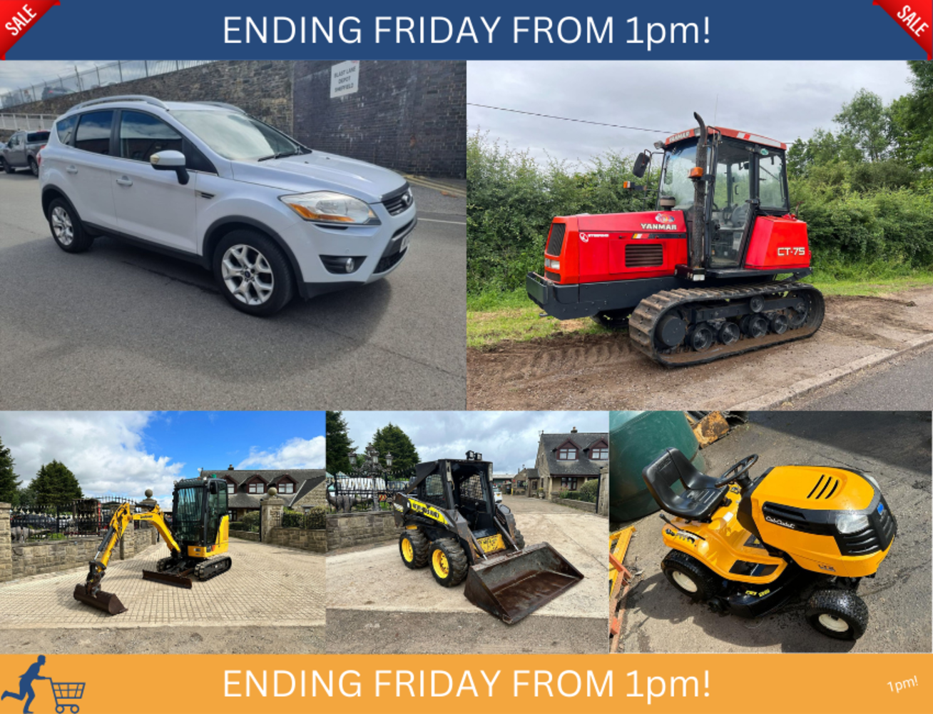1pm FRIDAY SALE! 4WD COMPACT TRACTOR, NEW 2023 STIGA MOWER, FORKLIFTS, 8X8 VEHICLE, BALERS, ROLLERS, DIGGERS, VANS, PLANT & MACHINERY + MORE