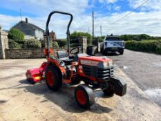 KUBOTA B1610 4WD COMPACT TRACTOR WITH NEW/UNUSED WINTON 1.25 METRE FLAIL MOWER *PLUS VAT*