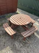 WOODEN PICNIC BENCH (WITH BENCHES AND TABLE)