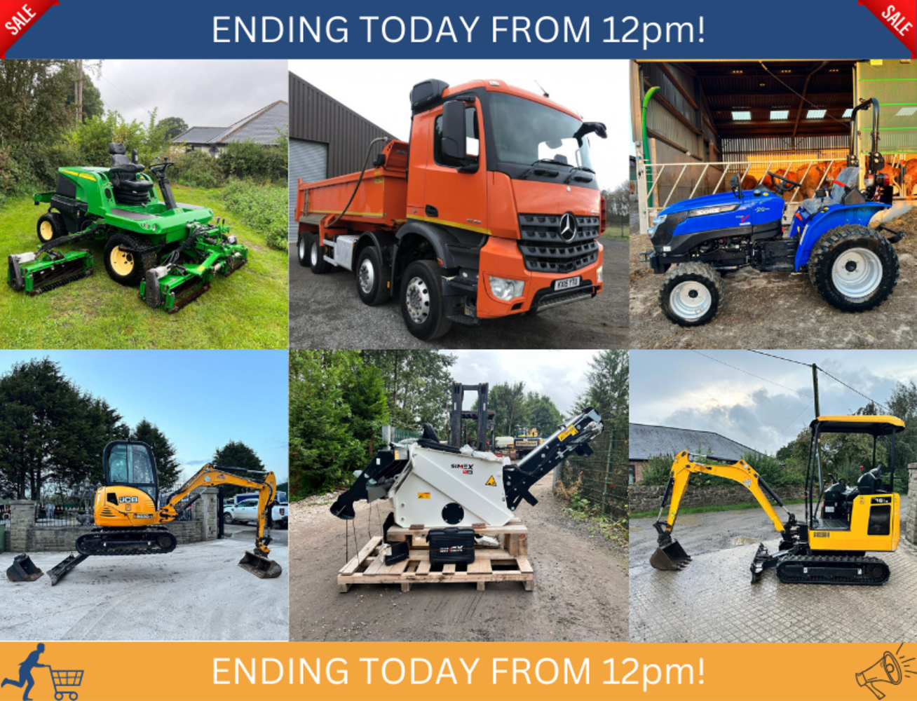 12pm FRIDAY SALE! MERCEDES 8X4 TIPPER, UNUSED 4WD TRACTOR, DRILLING RIG, FORKLIFTS, BALERS, ROLLERS, DIGGERS, VANS, PLANT & MACHINERY + MORE