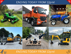 12pm FRIDAY SALE! MERCEDES 8X4 TIPPER, UNUSED 4WD TRACTOR, DRILLING RIG, FORKLIFTS, BALERS, ROLLERS, DIGGERS, VANS, PLANT & MACHINERY + MORE