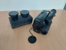 Sony Video Hi8 Handycam Cassette Video Camera w/ Two Extra Lenses *NO VAT*