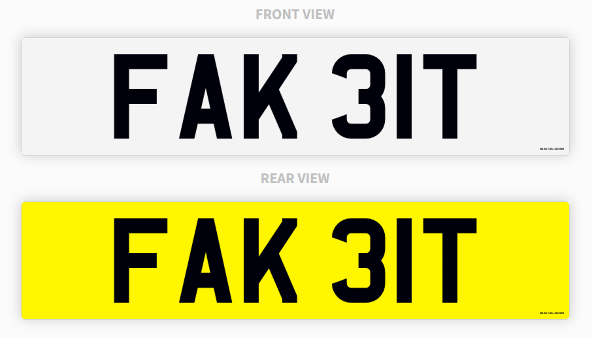 PRIVATE REGISTRATION "FAK 31T" - 'FAKE IT' *NO VAT*