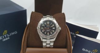 BREITLING SUPEROCEAN 43mm Chronometre Automatic Box & Papers Mens Swiss Watch NO VAT