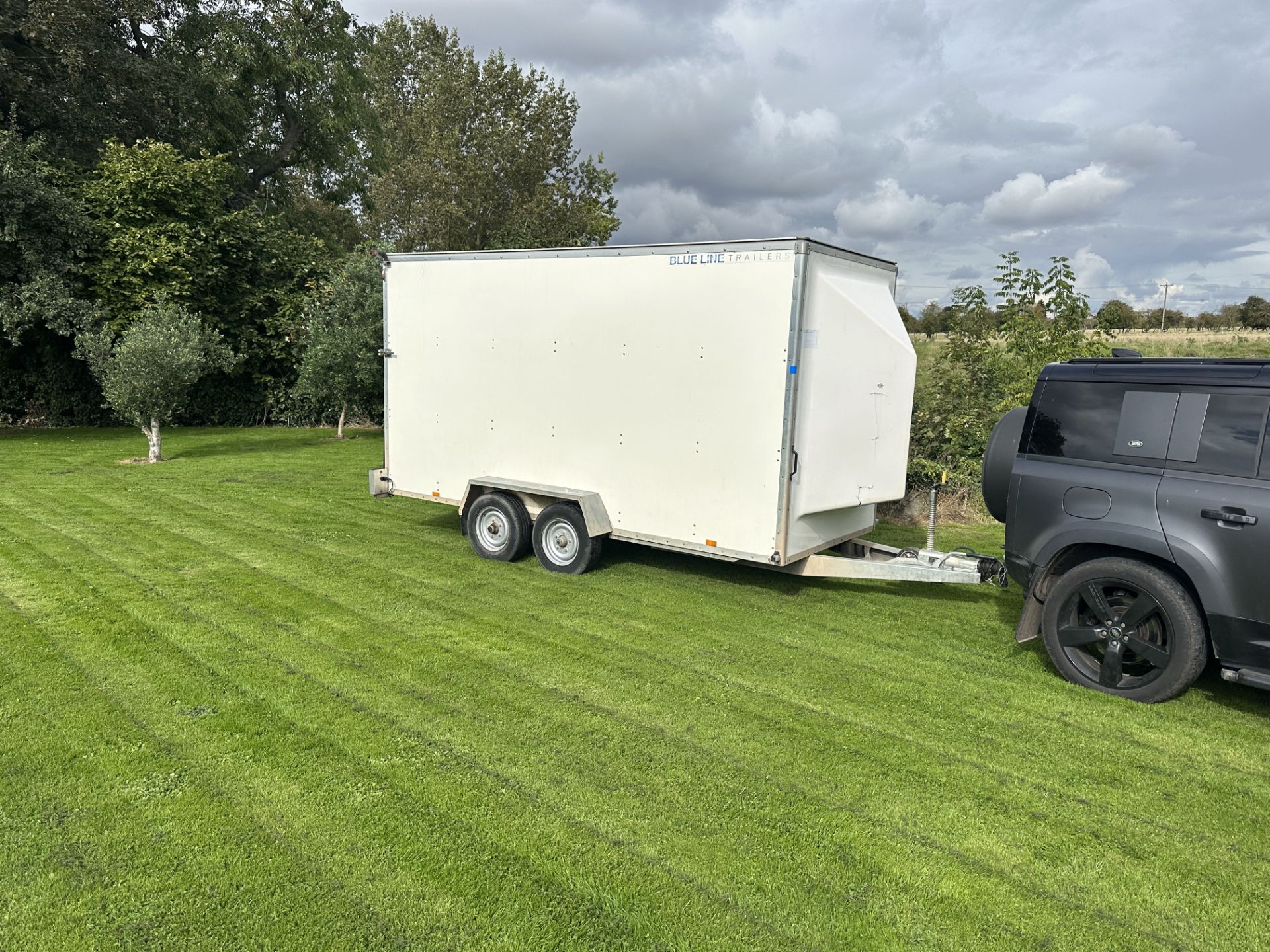 BIGGEST BLUE LINE BOX TRAILER 14FT X 6 FT 3500KG RAMP DOOR