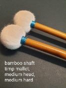 4 pairs bamboo shaft, felt head timpani sticks, hard