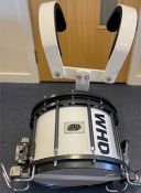 High tension marching snare drum with harness, kevlar head