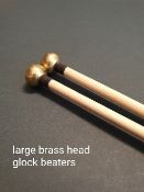 4 pairs large brass head glockenspiel beaters, maple shaft