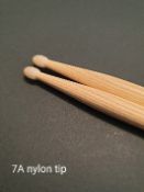 12 pairs American Hickory Nylon Tip drumsticks, size 7A