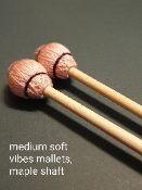 4 pairs medium soft head vibraphone mallets, maple shaft