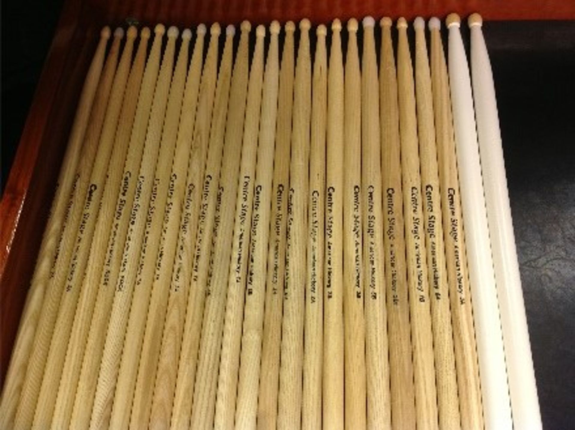 9 pairs size 2B American Hickory Drumsticks, nylon tipped