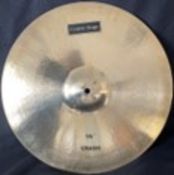 16" Hand hammered crash cymbal, brass/zinc alloy. Full sounding long lasting crash
