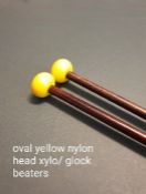 4 pairs yellow nylon head xylo/glock beaters, oak shaft