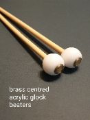 4 pairs professional brass centred acrylic glock beaters, rattan shaft