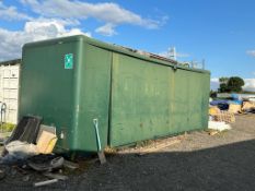 LARGE GREEN SHED/CONVERTED LORRY BODY WITH LARGE SIDE DOOR #471
