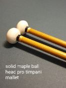 4 pairs solid maple ball head professional timpani mallets, bamboo shafts, silicone grips