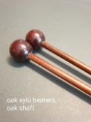 4 pairs oak head and shaft xylophone beaters