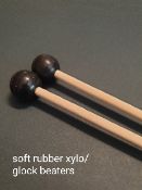 4 pairs soft rubber xylo/glock beaters, maple shaft