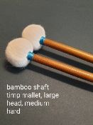 2 pairs bamboo shaft, felt head timpani mallets, hard head