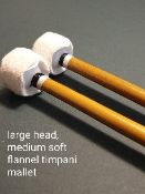 2 pairs professional flannel head timpani mallets, medium soft, silicone grips