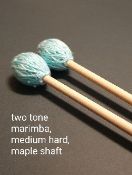 4 pairs, two tone marimba mallets, medium hard head, maple shaft