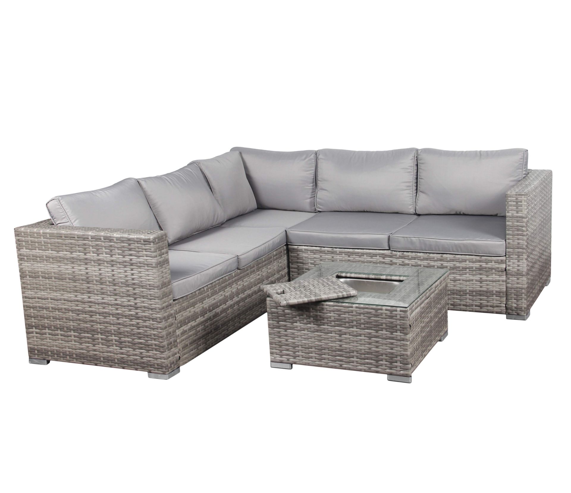 Rattan Corner Set, with Drinks Cooler *PLUS VAT*