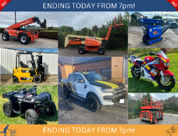 ENDS TODAY 7PM! 2022 RANGE ROVER SPORT, LAND ROVER DISCOVERY, NEW/UNUSED 2023 APACHE FORKLIFT, 2023 VW GOLF, JCB EXCAVATOR, MOWERS & MUCH MORE