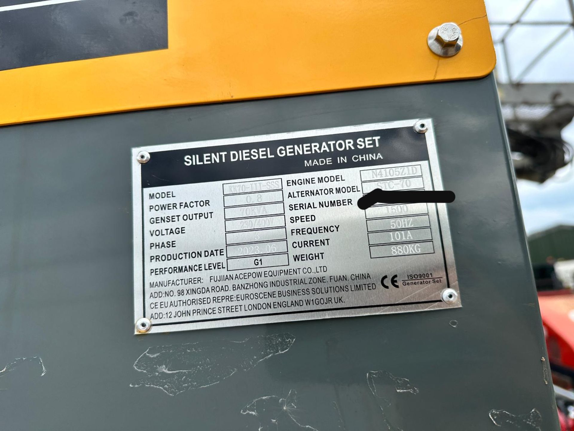 NEW/UNUSED KAWAKENKI 70KVA DIESEL SOUND PROOF GENERATOR *PLUS VAT* - Image 12 of 12