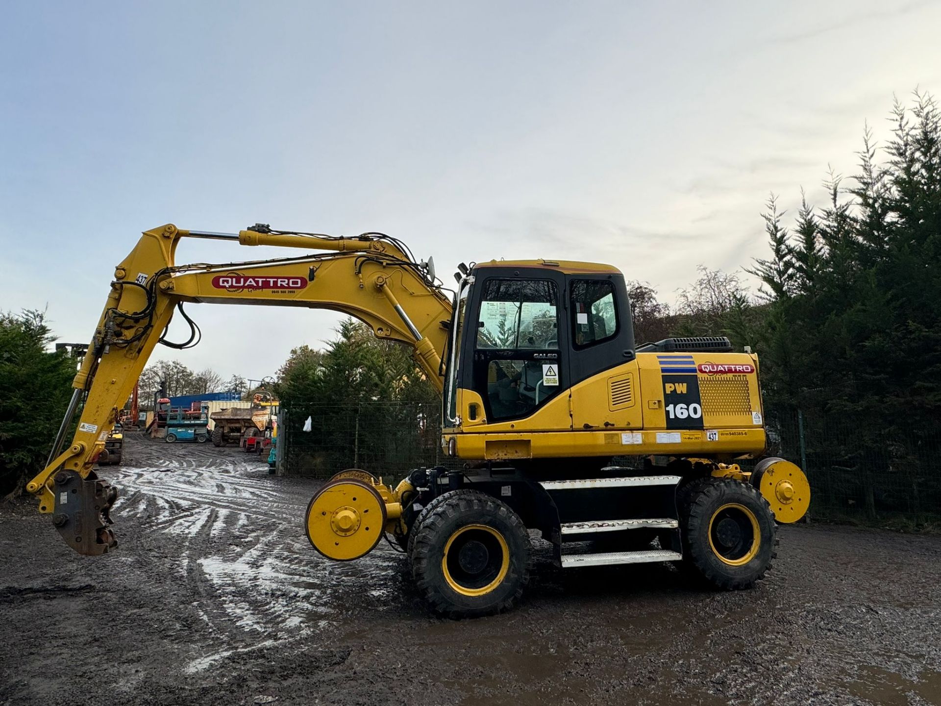 KOMATSU PW160ES-7K 4WD WHEELED EXCAVATOR C/W QUICK HITCH & RAILWAY GEAR *PLUS VAT*