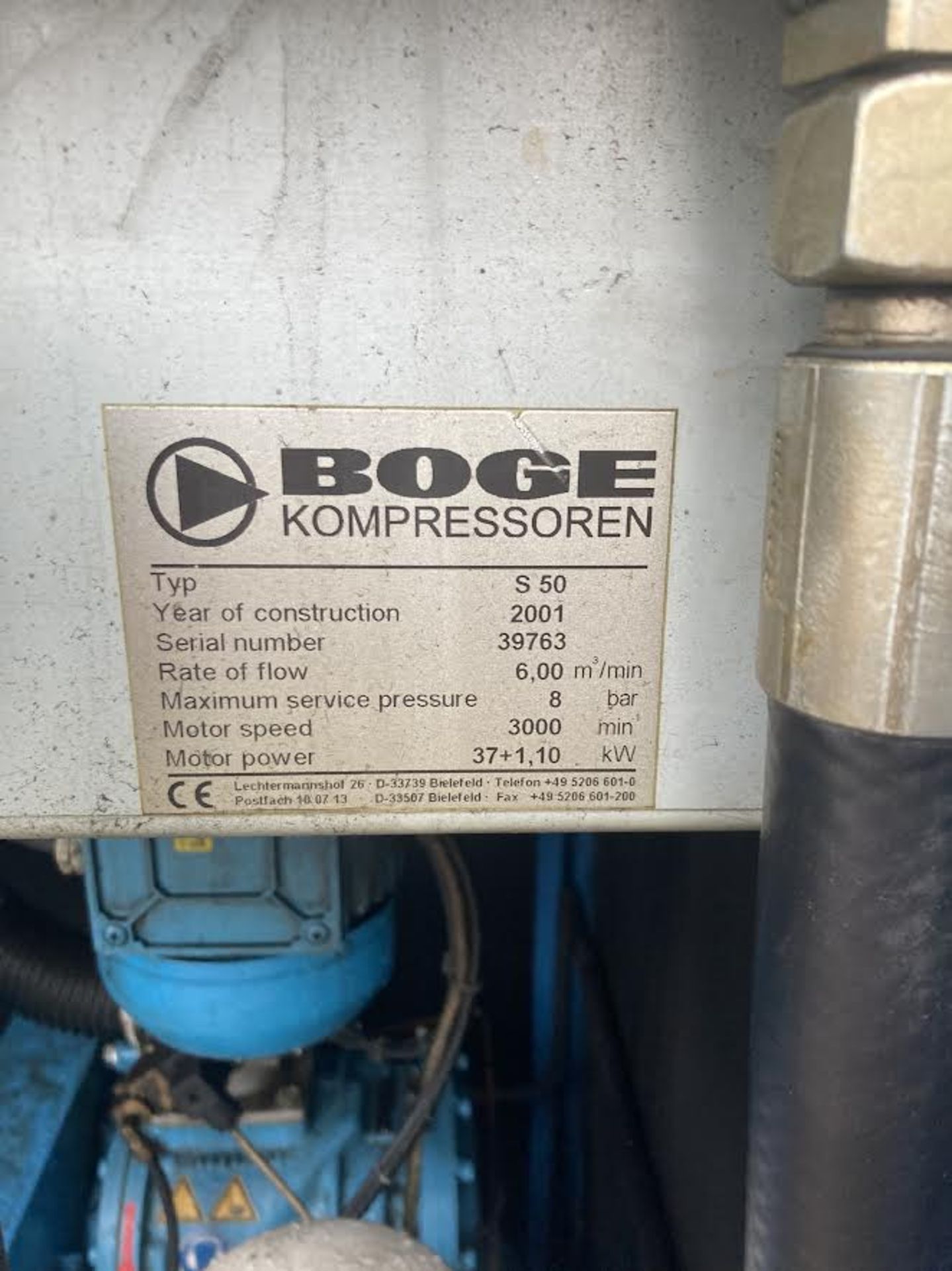 2001 BOGE S50 COMPRESSOR *PLUS VAT* - Image 6 of 6