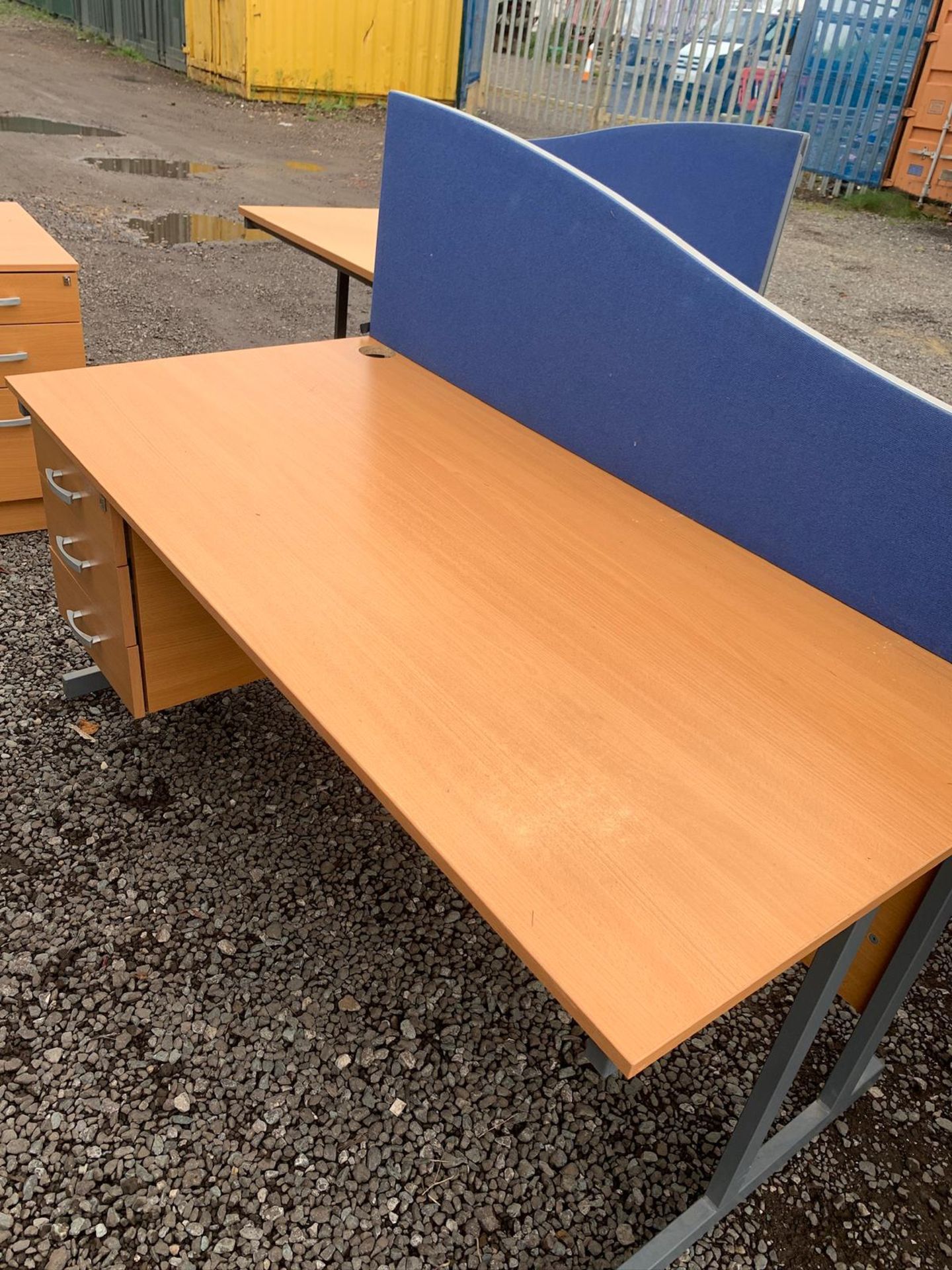 Two office desks with table divider *NO VAT* - Image 4 of 5